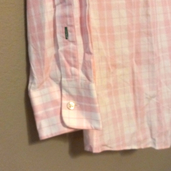 Tommy Hilfiger 16 Mens Checked Button Down Dress Shirt White Light Pink - Picture 2 of 8